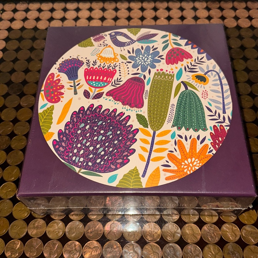SEALED Round Puzzle Bohemian Bouquet 1000 pcs Two Birds Press